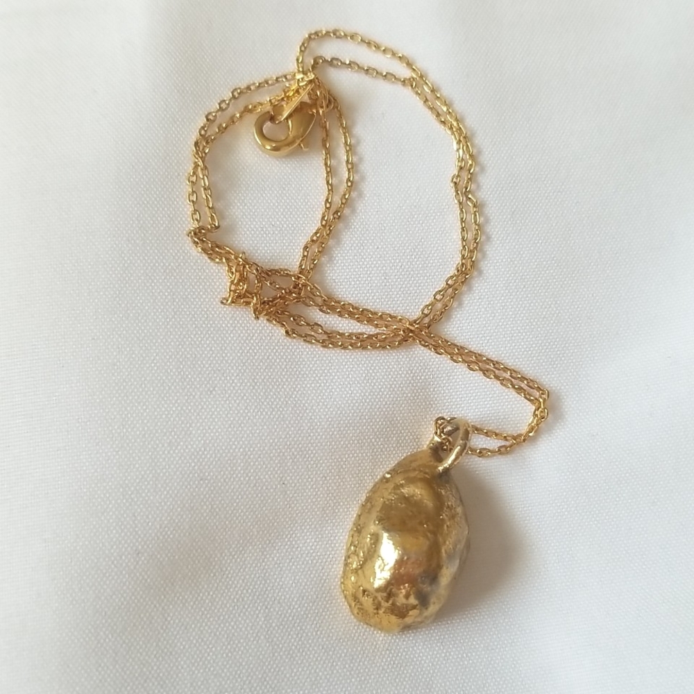 Vintage Gold Geode Crystal Necklace - Picture 4 of 5